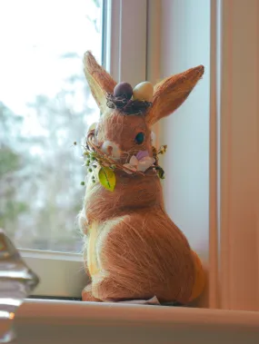 11" Brown Coconut Hair Bunny