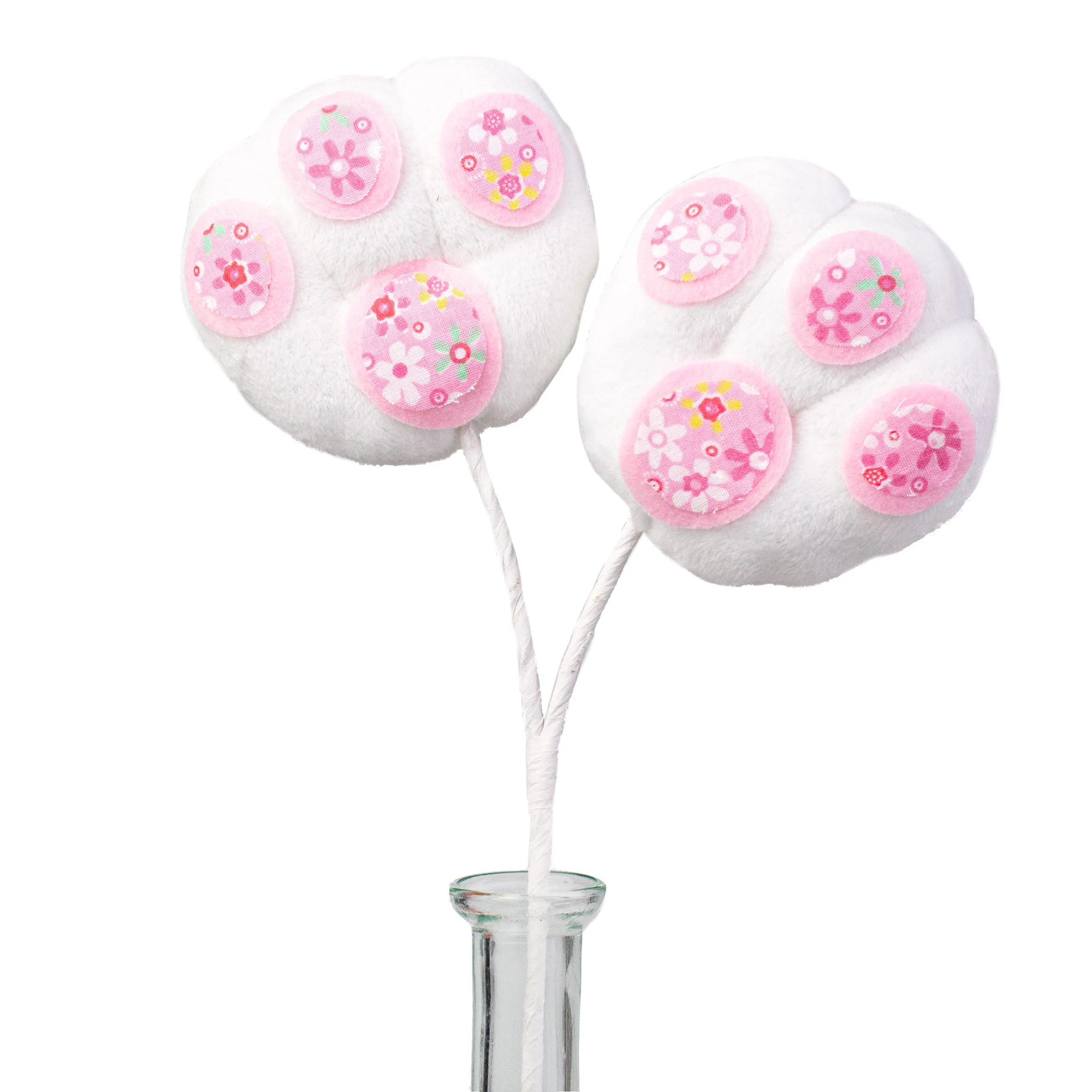 16" Plush Rabbit Paw Spray: Pink