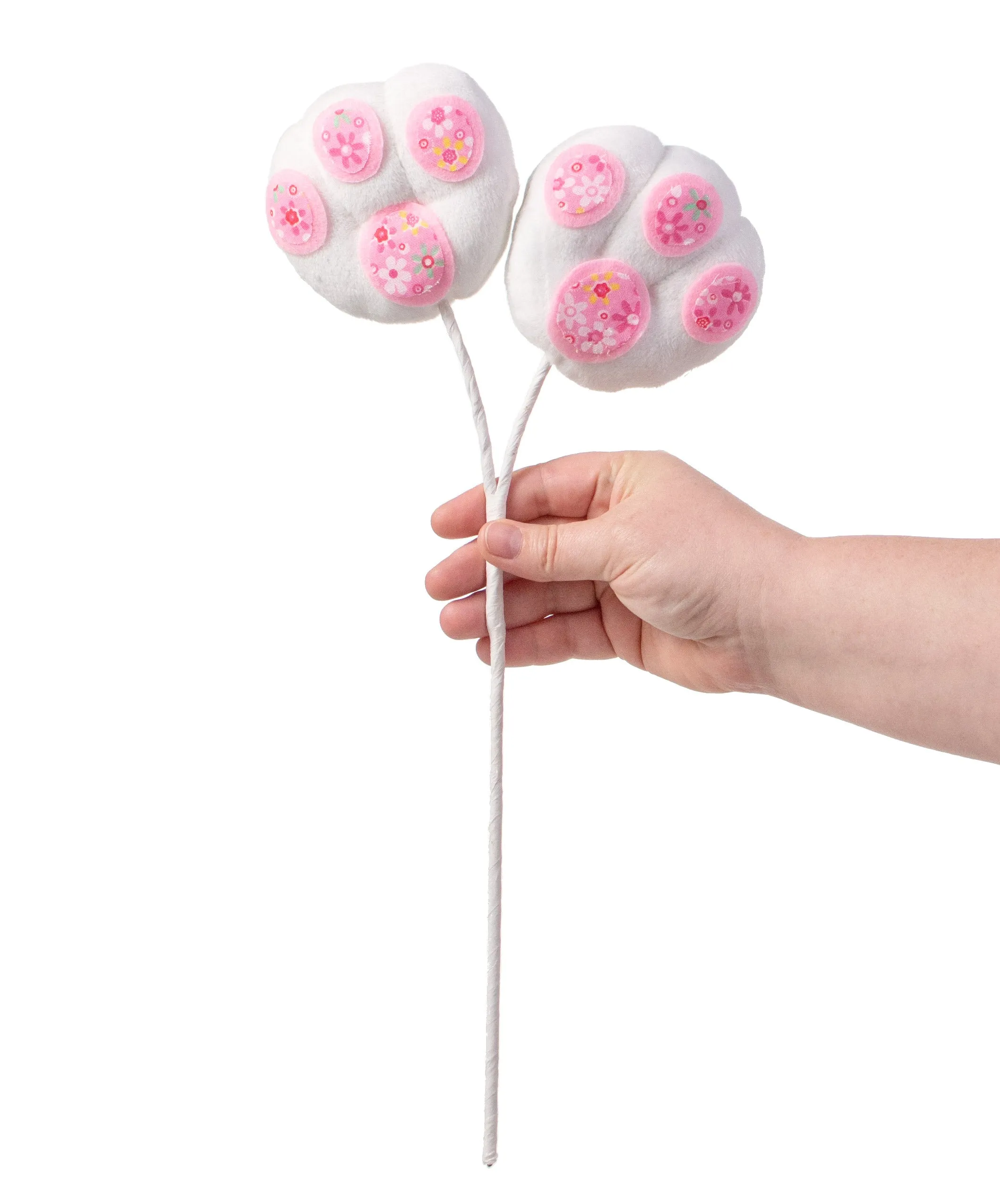 16" Plush Rabbit Paw Spray: Pink