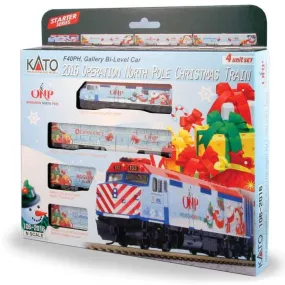 2016 Operation North Pole Christmas Train-Only Set - Standard DC -- Metra F40PH & 3 Bi-Level Commuter Cars