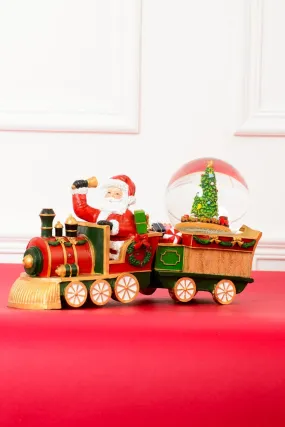 Christmas Santa On Train Snow Globe
