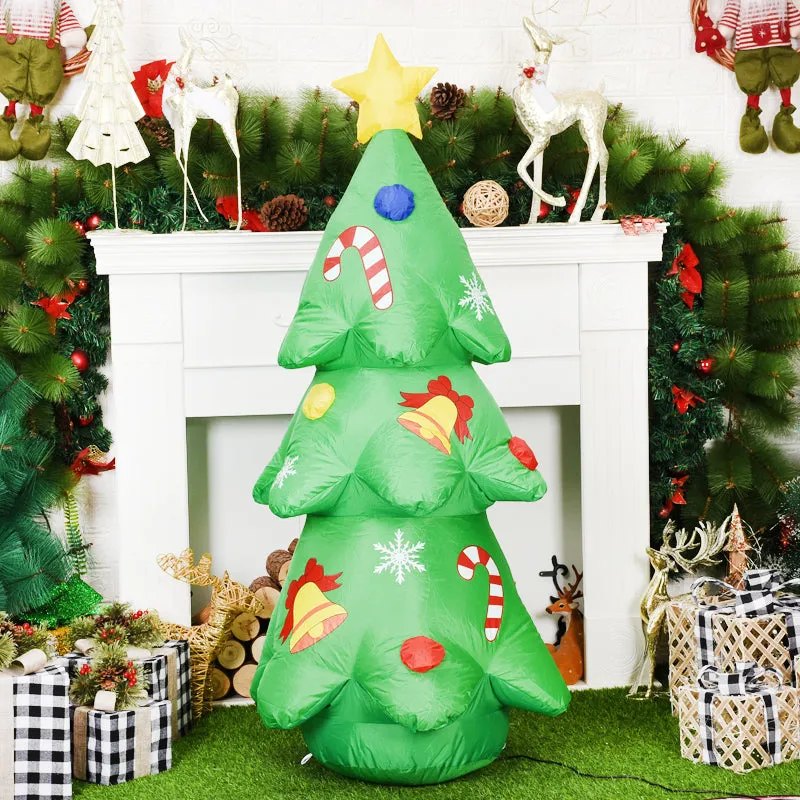 Christmas Yard Inflatables Christmas Tree Santa Claus Outdoor Toys LED Lighted Outdoor Xmas Decorations