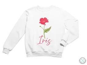 Custom Floral Sweatshirt for Toddler Girls for Christmas & Birthday Gift