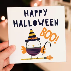 Halloween card: Owl witch