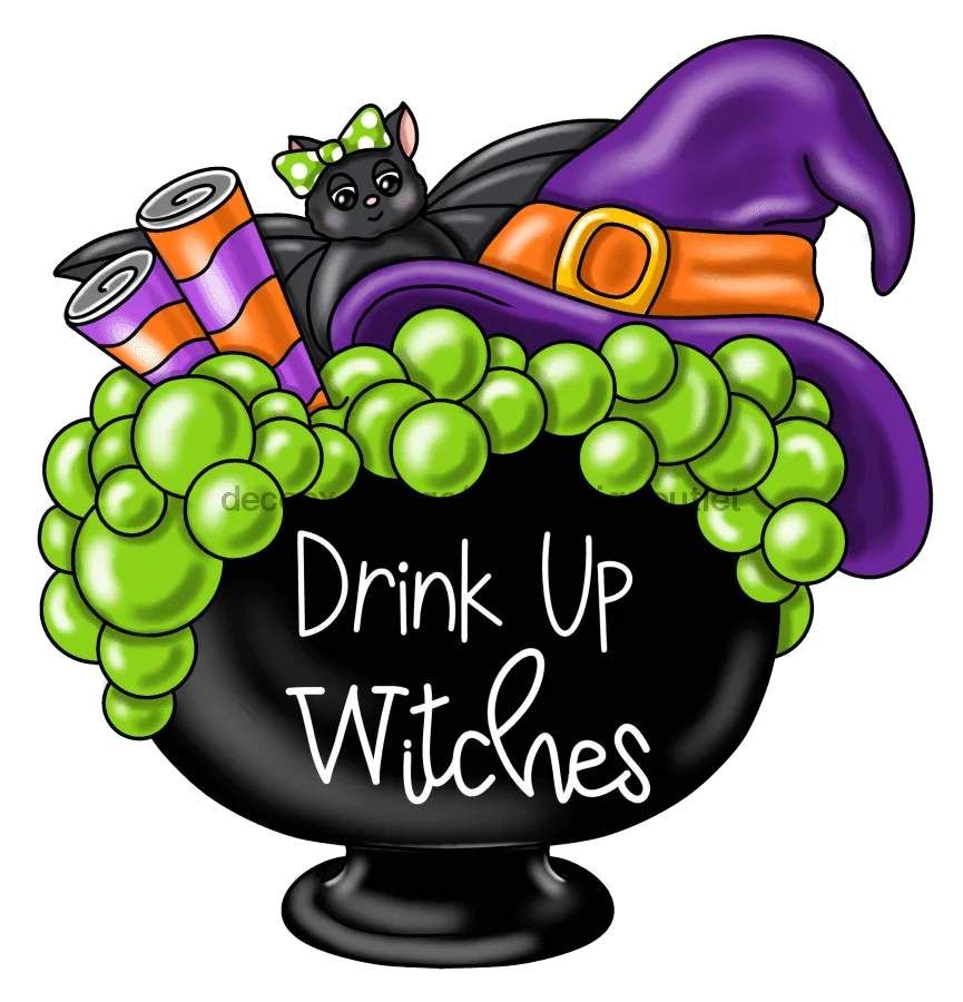 Halloween Sign, Witch Sign, Funny Halloween Sign, Drink Up Witches, wood sign, PCD-W-043