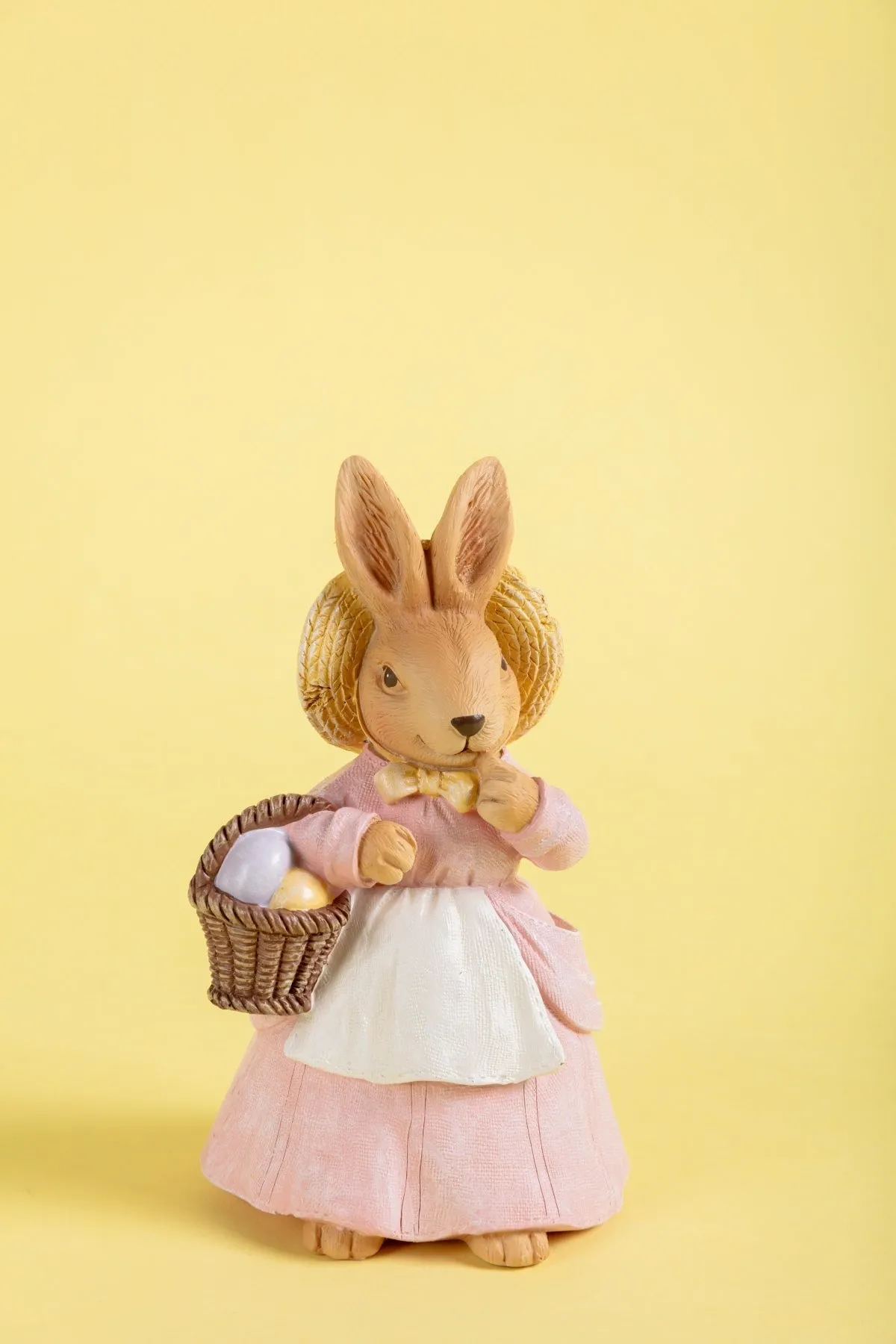Large Easter Bunny Girl with Egg Basket Decor