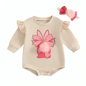 Long Sleeve Easter Bunny Baby Romper