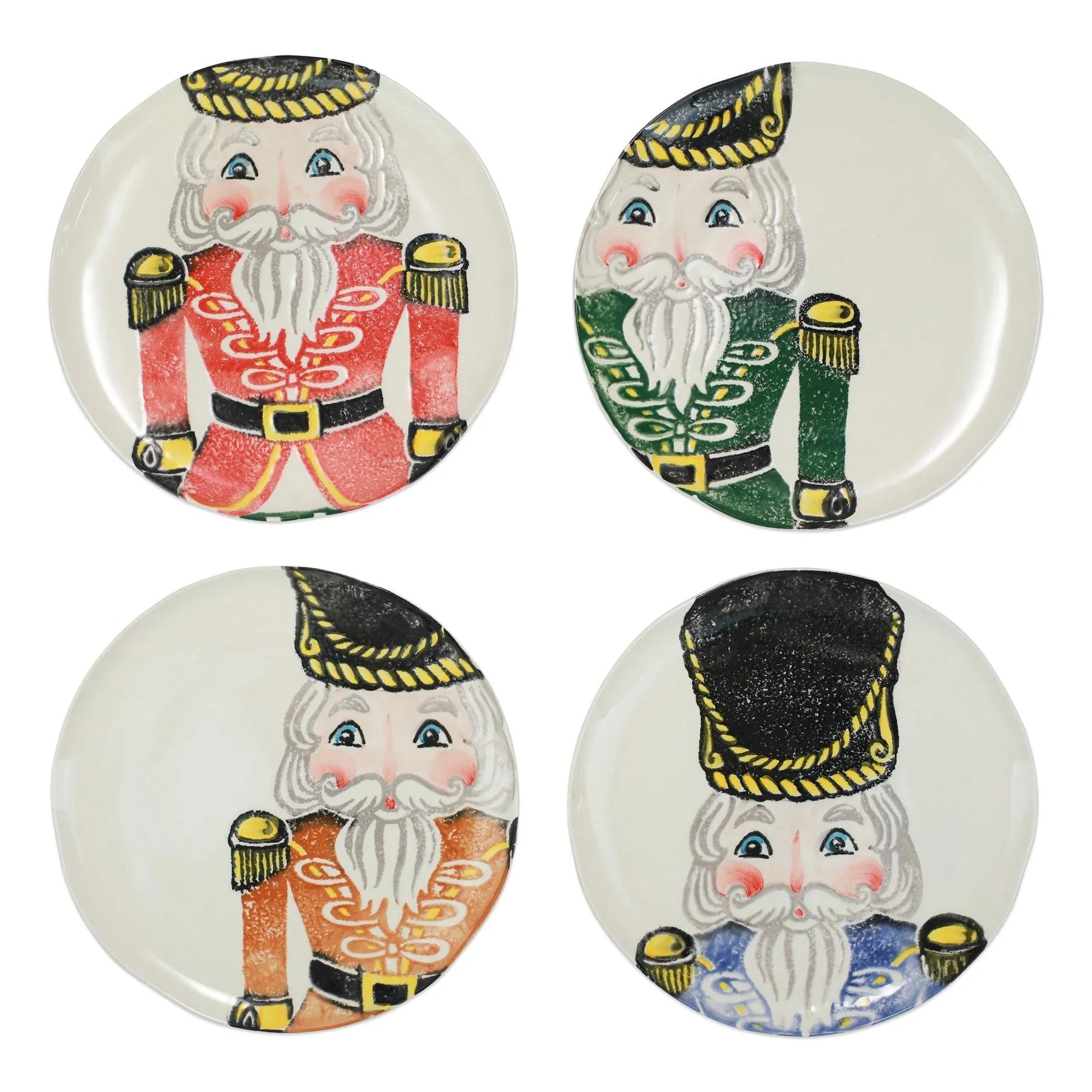 VIETRI: NUTCRACKERS ASSORTED DINNER PLATES - SET OF 4